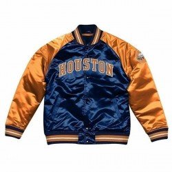 Astros Houston Blue and Orange Satin Jacket