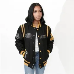 Alabama State University Unisex Black Varsity Jacket - Image 2