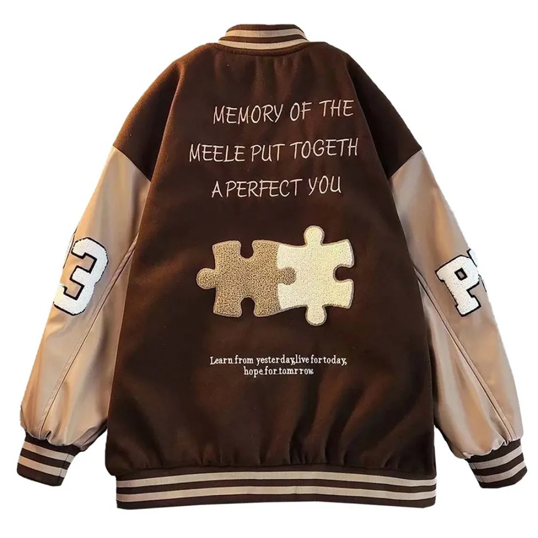 Achock Brown Wool Varsity Jacket - Image 5