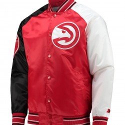 Atlanta Hawks Reliever Red/Black Satin Raglan Full-Snap Jacket - Image 2