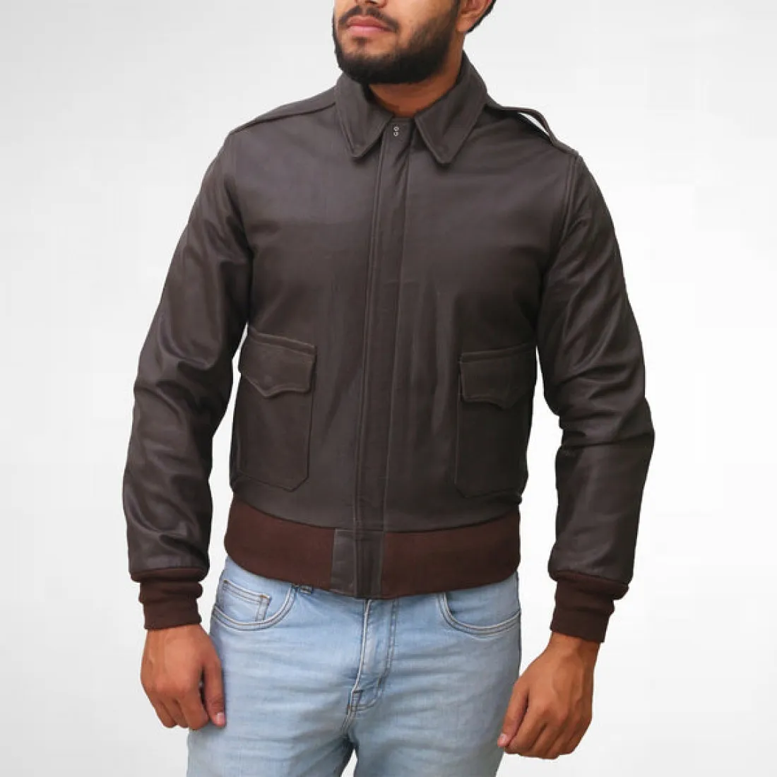 Brown Fur Real Leather Jacket - Image 3